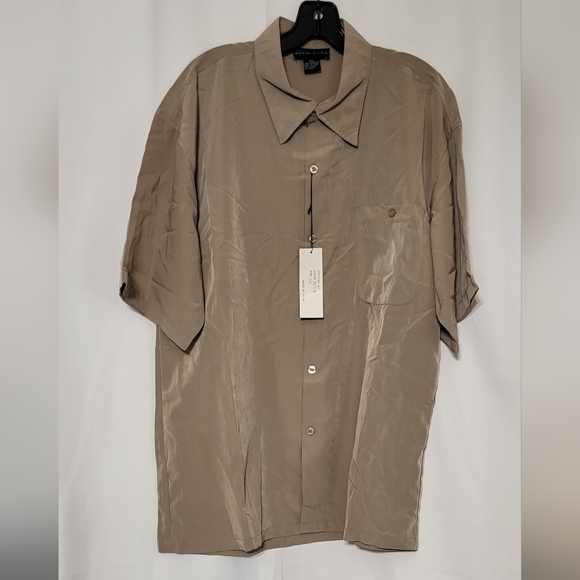 Oscar Misa Other - Oscar Misa Men's NWT Tan Short Sleeve Dress Shirt Sizes XL & 2XL